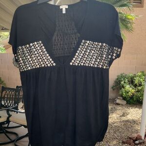 Black Studded Women's Small Top By Flounce